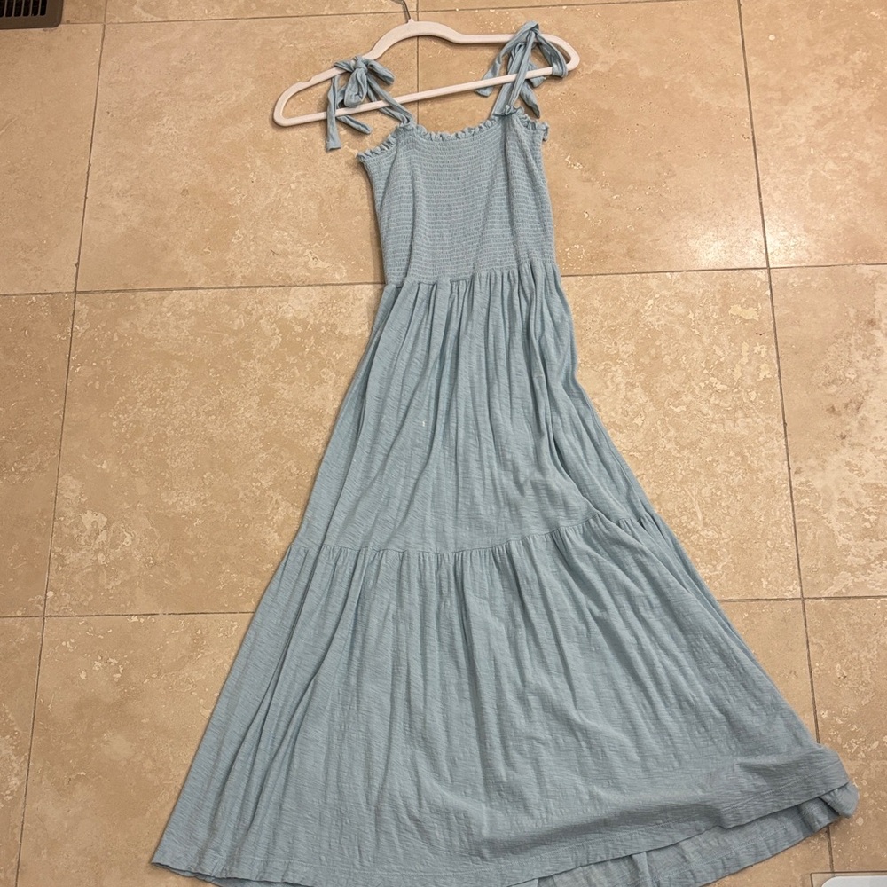 Nation LTD Sky Blue Maxi Dress with Tie Straps